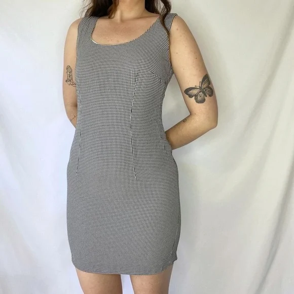 checkerboard bodycon dress Checker Print Dress